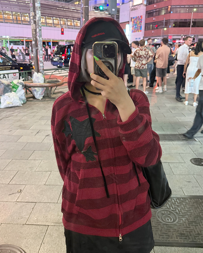 スターパッチニットフードジップアップ | ファッション通販サイト NUGU