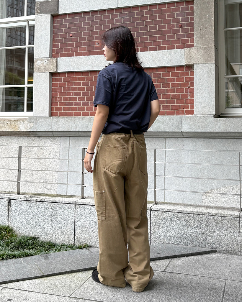 ユニセックス)膝ダブルポケットワイドパンツ | ファッション通販サイト