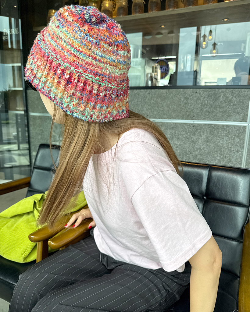 レインボーカラーニットバケットハット | ファッション通販サイト NUGU