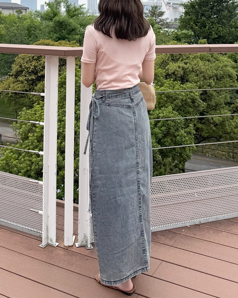 ラップロングデニムスカート | ファッション通販サイト NUGU