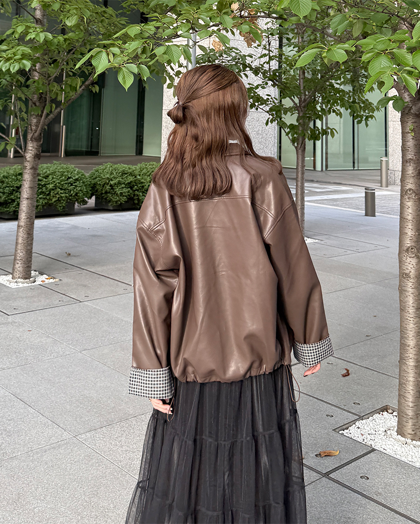 Misty レザージャケット チェックポイントレザージャケット | ファッション通販サイト NUGU