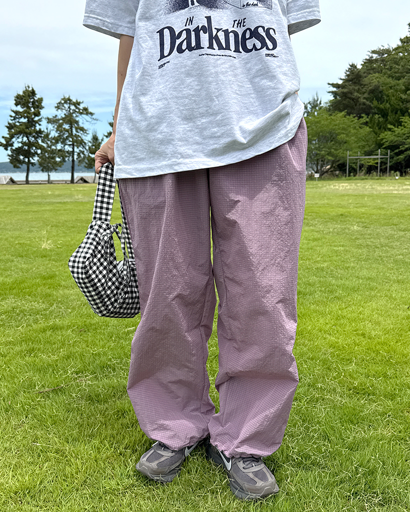ごん ユニセックス)ナイロンチェックストリングパンツ | ファッション