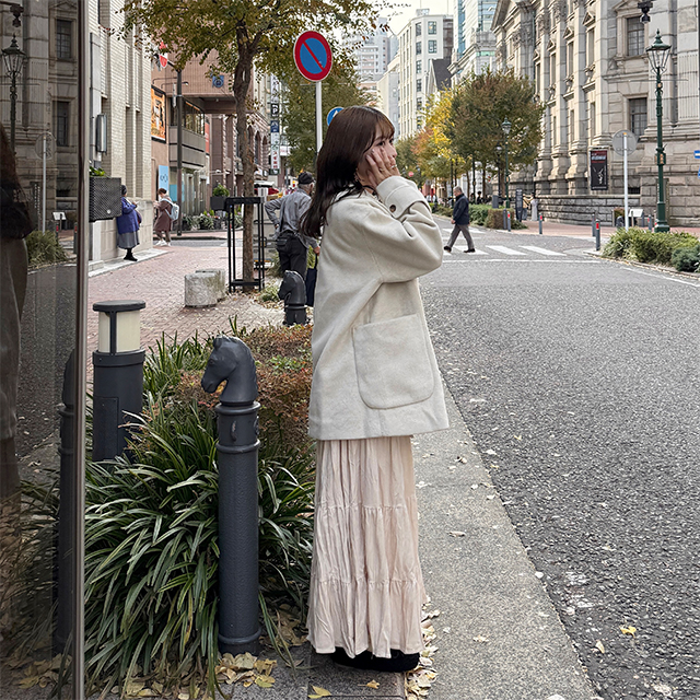 ビッグカラーダッフルハーフコート | ファッション通販サイト NUGU
