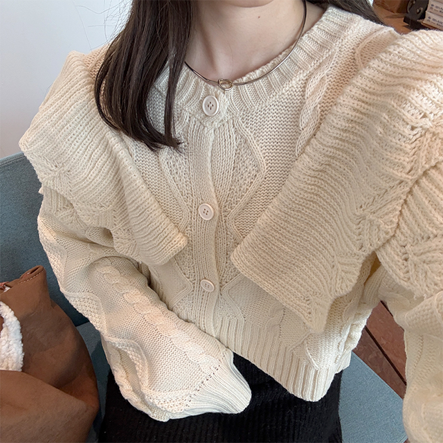 ダブルラッフルニットカーディガン | ファッション通販サイト NUGU