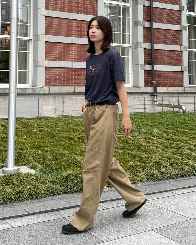 ユニセックス)膝ダブルポケットワイドパンツ | ファッション通販サイト