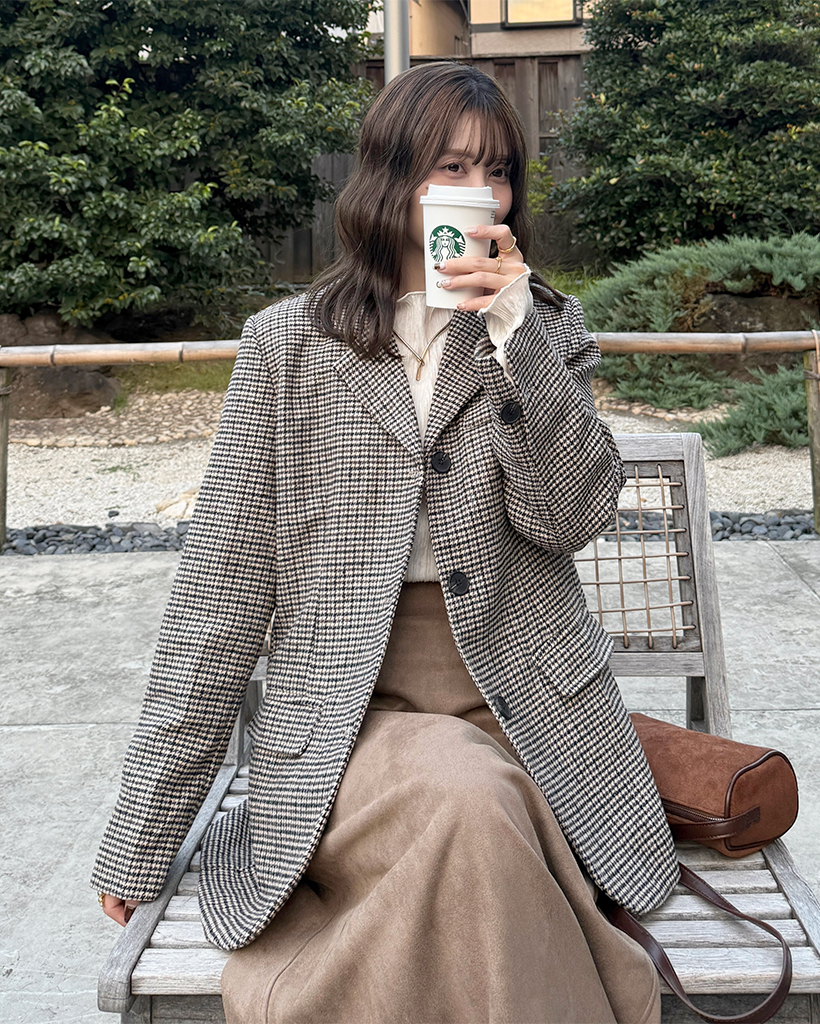 ハウンドトゥースチェックジャケット | ファッション通販サイト NUGU