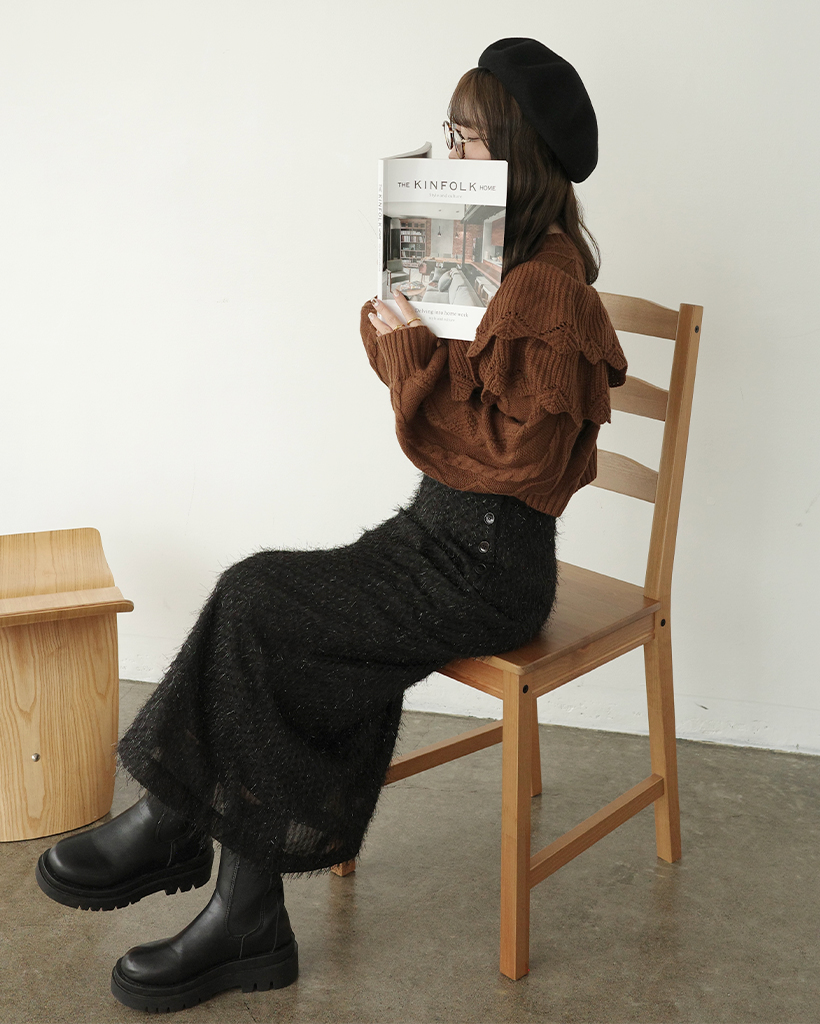 新品✨ N°21 3WAY レイヤードスカート フリンジ ブラック 定価18万 marvelous by Pierrot スカート ジャカード フリンジ フラワー