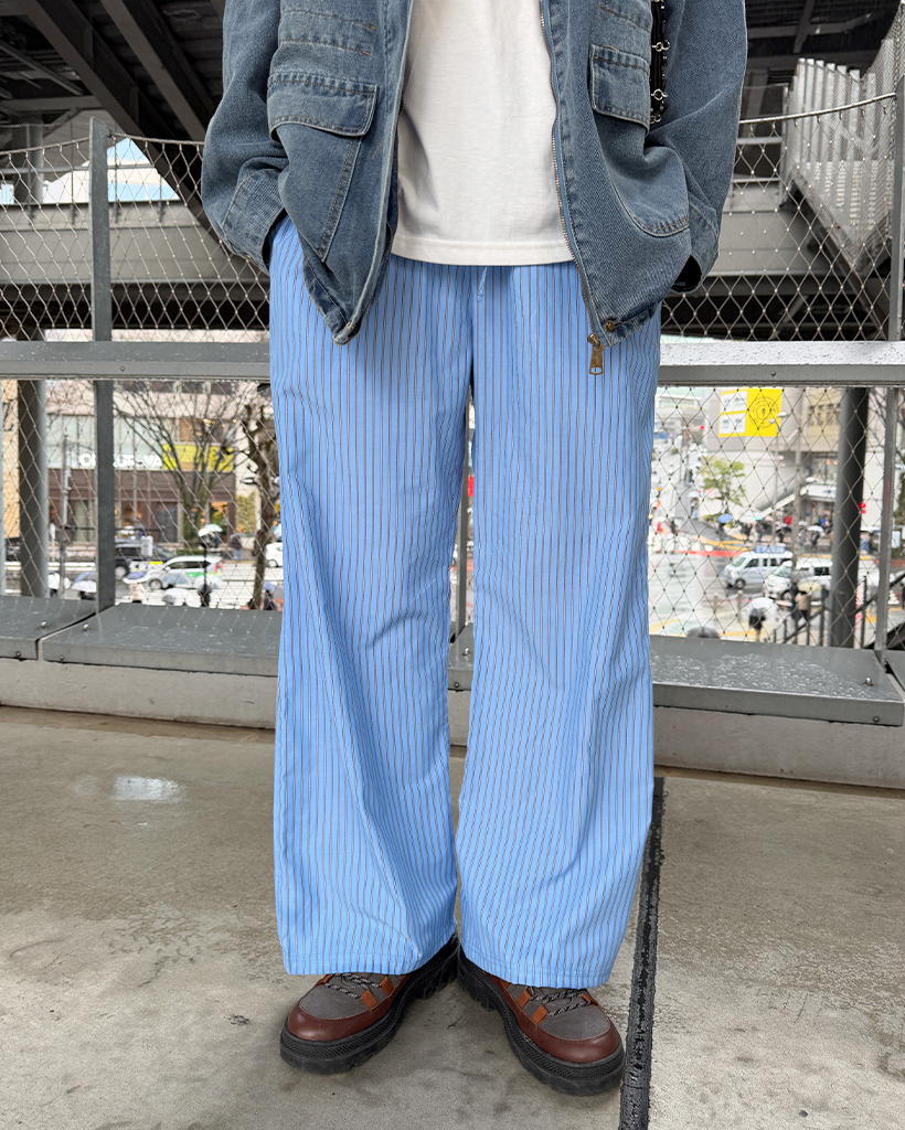 ストライプイージーパンツ