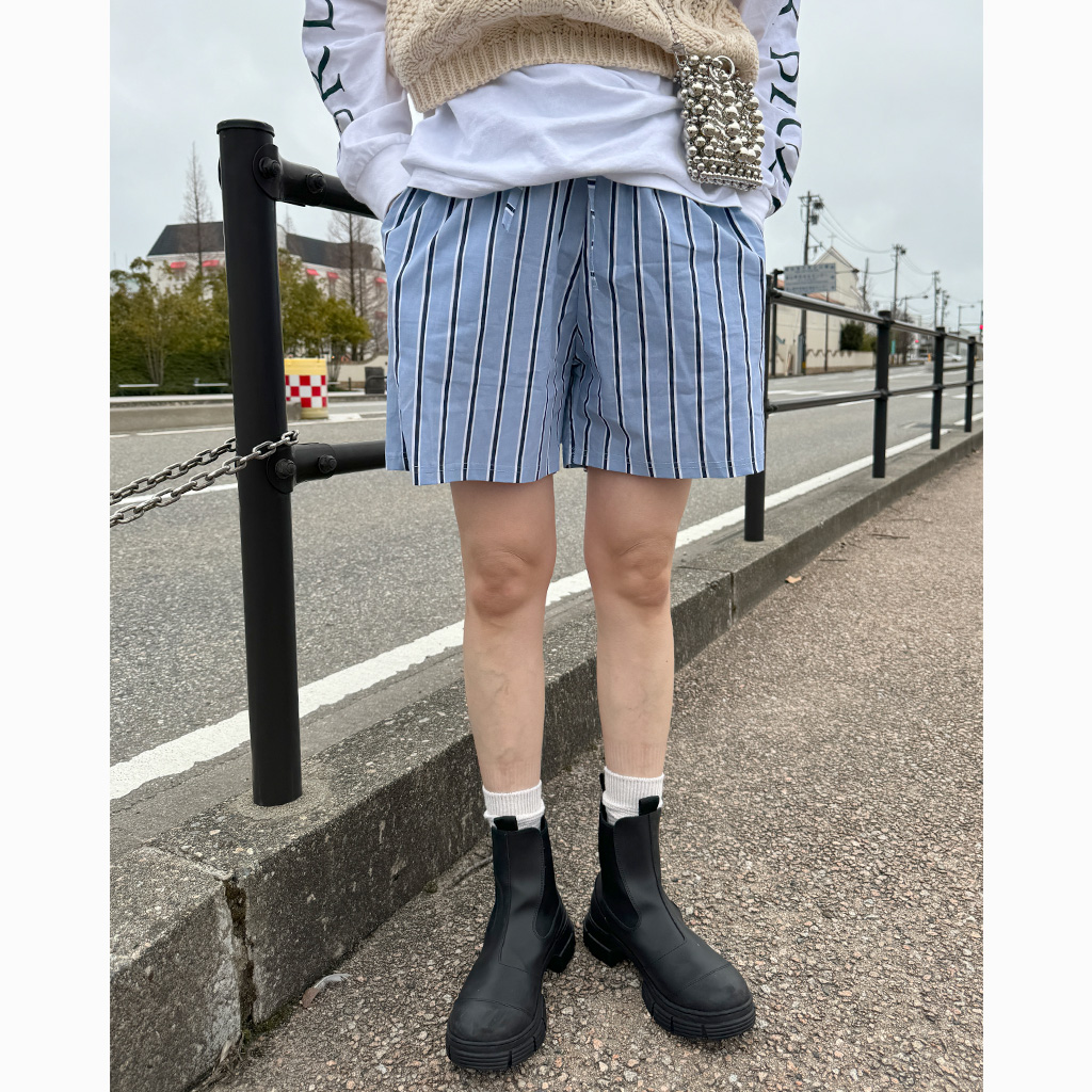 ドット柄サイドストライプハーフパンツ36 ストライプ柄 ハーフパンツ レディース ゴルフ 刺繍 送料無料