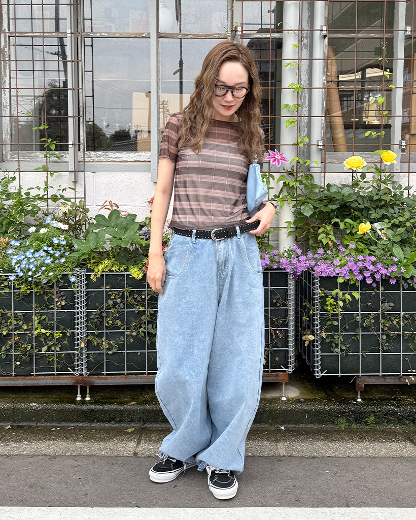 バルーンフィット デニム バルーンフィットステッチジーンズ