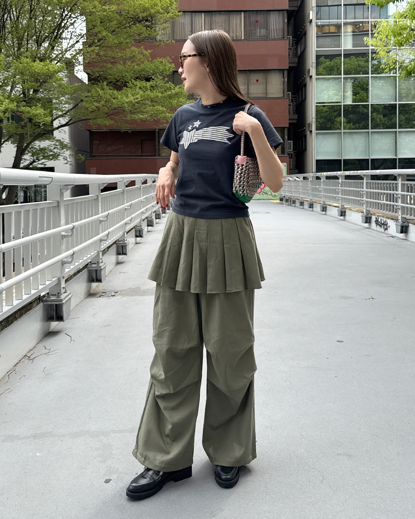 なつ Y's BORN PRODUCT] COTTON TWILL FLARE GUSSET FLARE SKIRT(XS