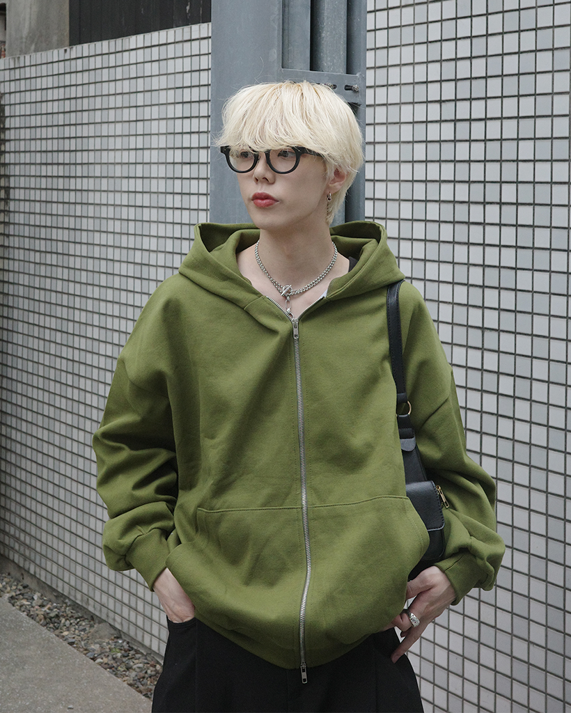 ユニセックス)カラフルオーバーサイズジップパーカー | ファッション