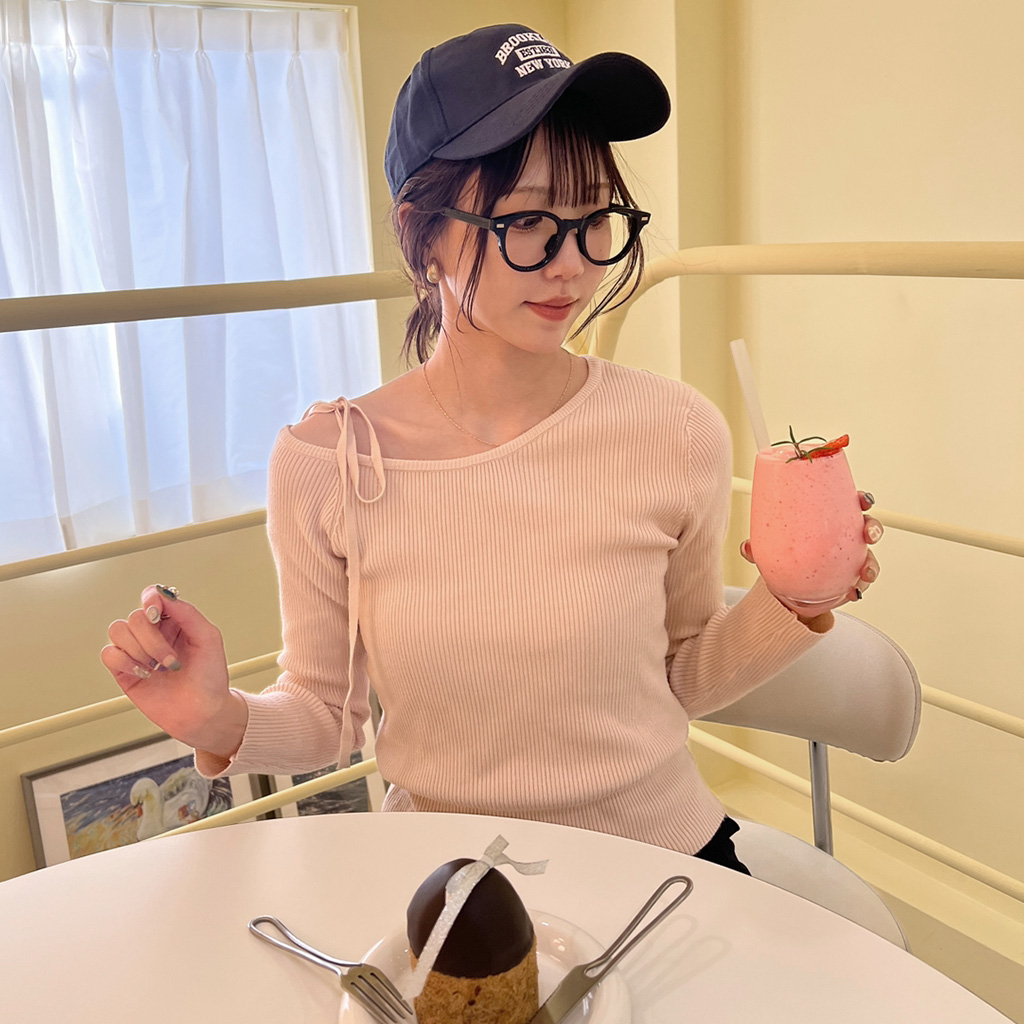 アンバランスリボンニットTシャツ | ファッション通販サイト NUGU