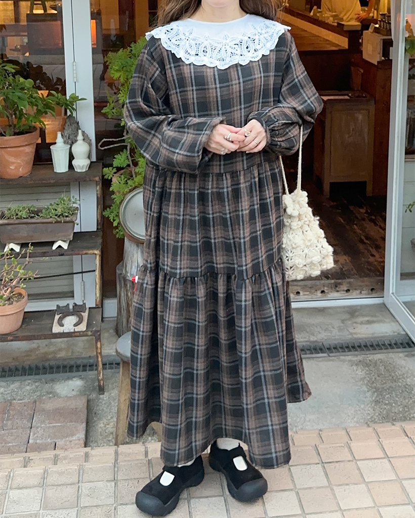 オータムムードチェックティアードワンピース | ファッション通販