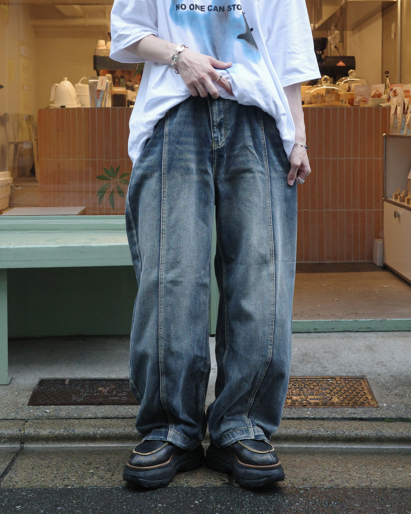 カーブドブラシデニムパンツ | ファッション通販サイト NUGU