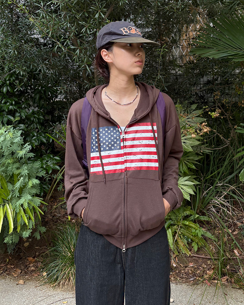 雰囲気 ラルフローレン 星条旗 パーカー フルジップデザイン フード付き 古着 ラルフローレン Ralph Lauren POLO RALPH LAUREN 星条旗柄 ビッグ