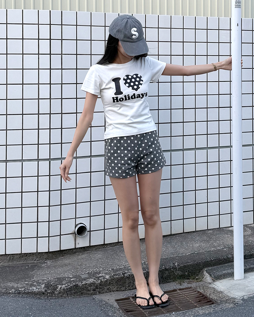 ドットニットショートパンツ