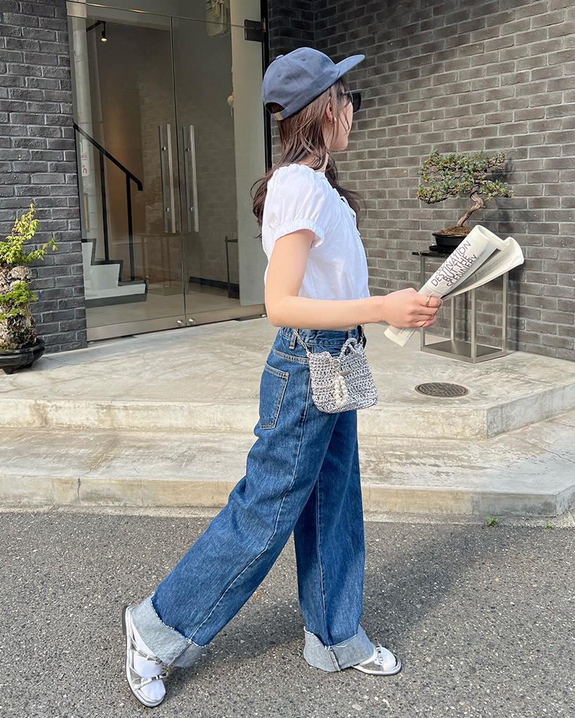 まいやんページ ロールアップデニムワイドパンツ | ファッション通販サイト NUGU