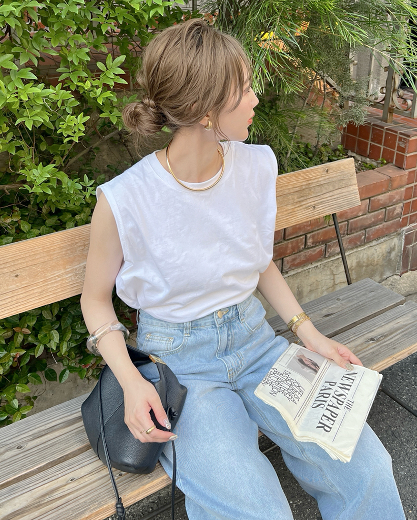 シンプルスリーブレスTシャツ | ファッション通販サイト NUGU