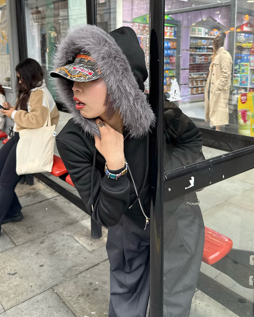 クロップドファーフードジップアップ | ファッション通販サイト NUGU