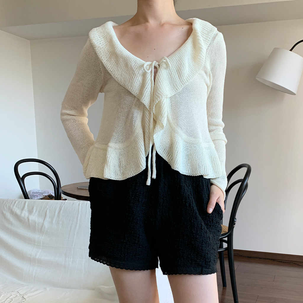 フリルニットカーディガン | ファッション通販サイト NUGU