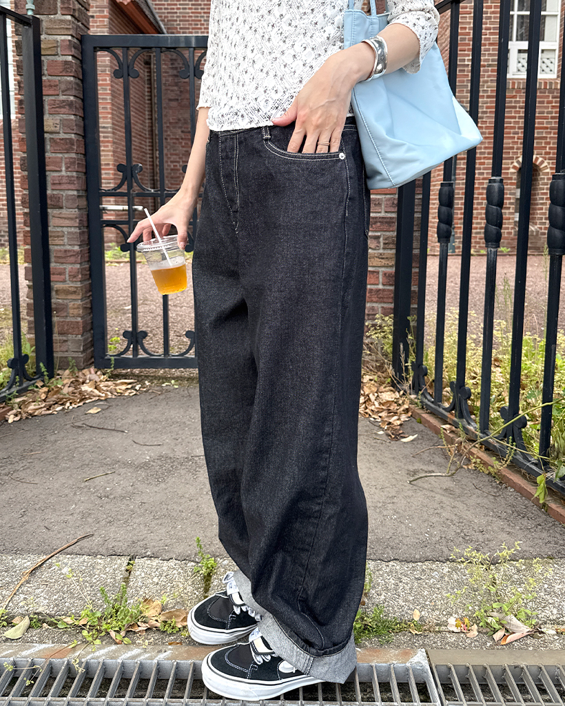 VERY FEWEST ダークデニム ワイドパンツ VERY FEWEST ダークデニム ワイドパンツ VERY FEWEST ダーク