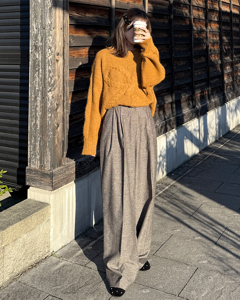 ヘリンボーンワイドスラックス | ファッション通販サイト NUGU