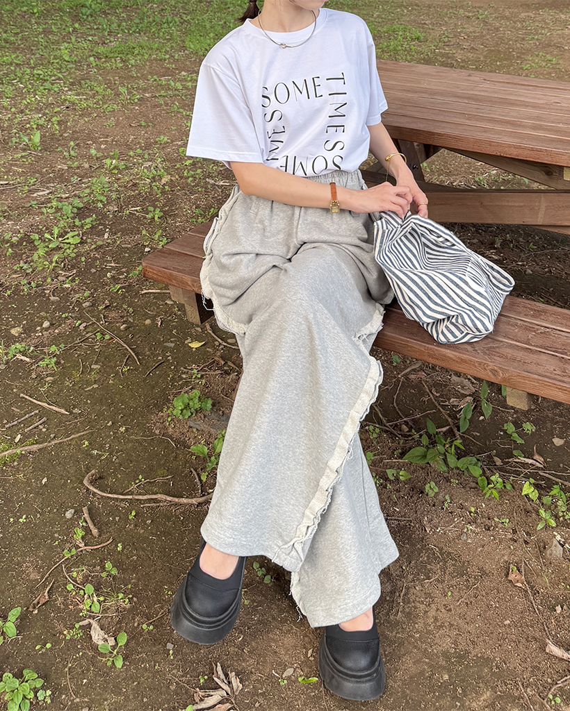 FICTION TOKYO フリルスウェットパンツ グレー フリルスウェットパンツ /Frill Sweat Pants | FICTION TOKYO