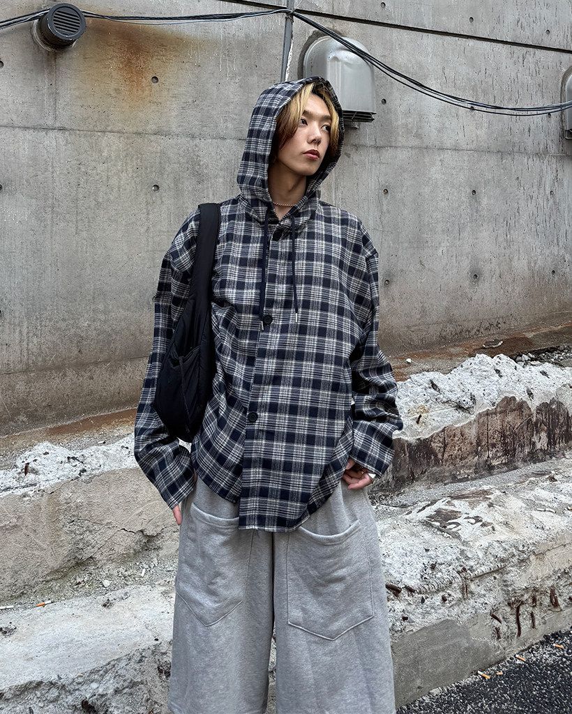 ゆGO 写真のDとI ユニセックス)チェックフードシャツ | ファッション通販サイト NUGU