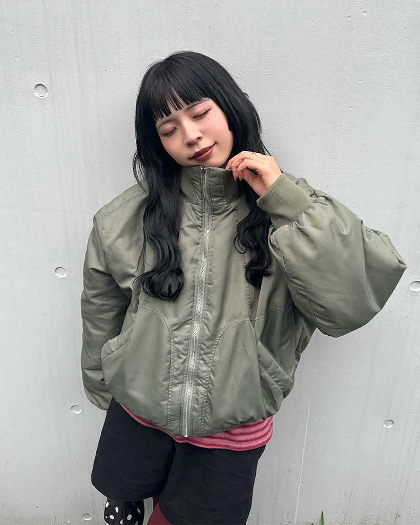 ハイネックルーズフィットMA-1ブルゾン