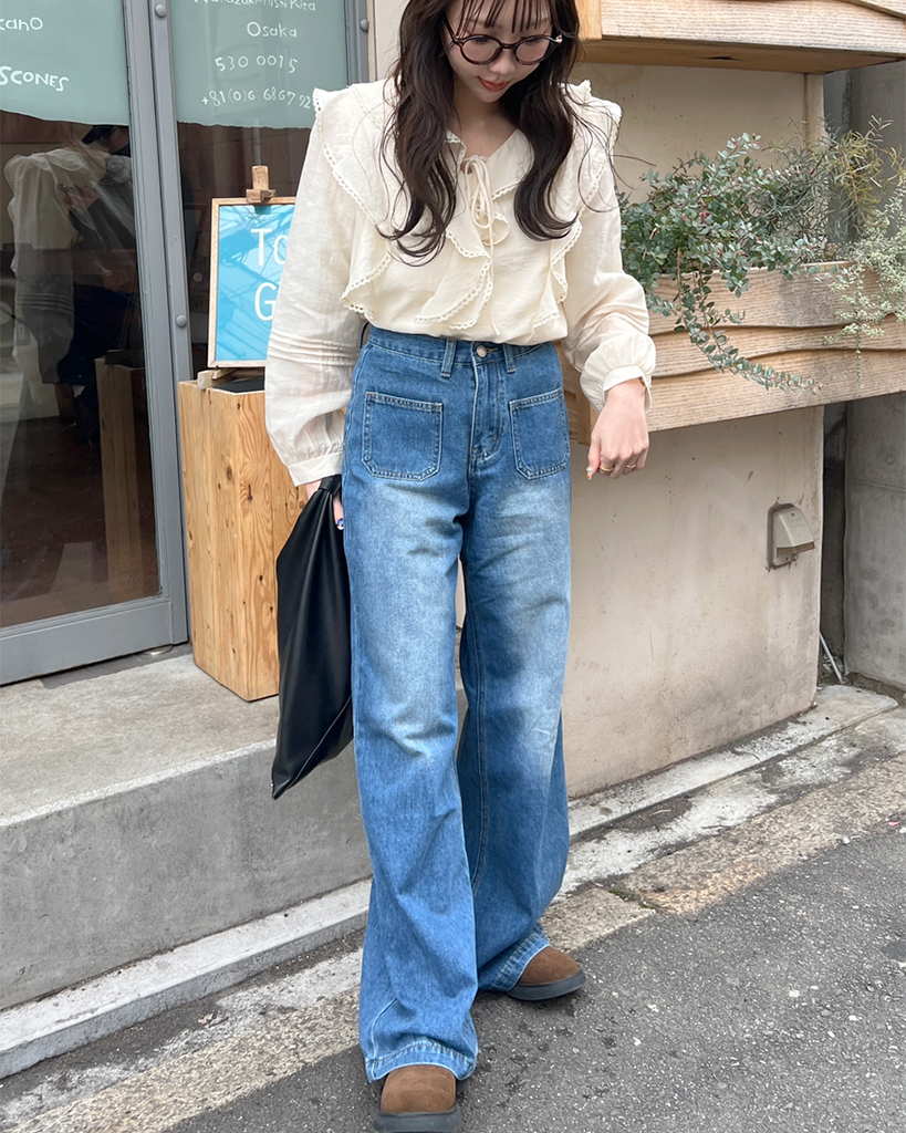 TWW デニム XXS/M ポケットワイドデニムパンツ | ファッション通販サイト NUGU
