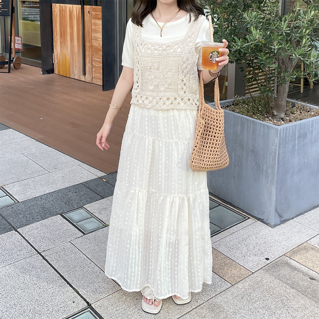 GUCCI カシミア　キャミソール Cashmere top with intarsia in light blue | GUCCI® US