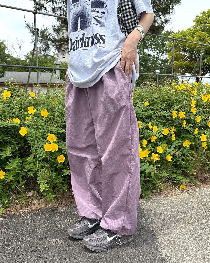 Shury ナイロンパンツ くしゅくしゅボリュームハイウエストナイロンパンツ_LN02911