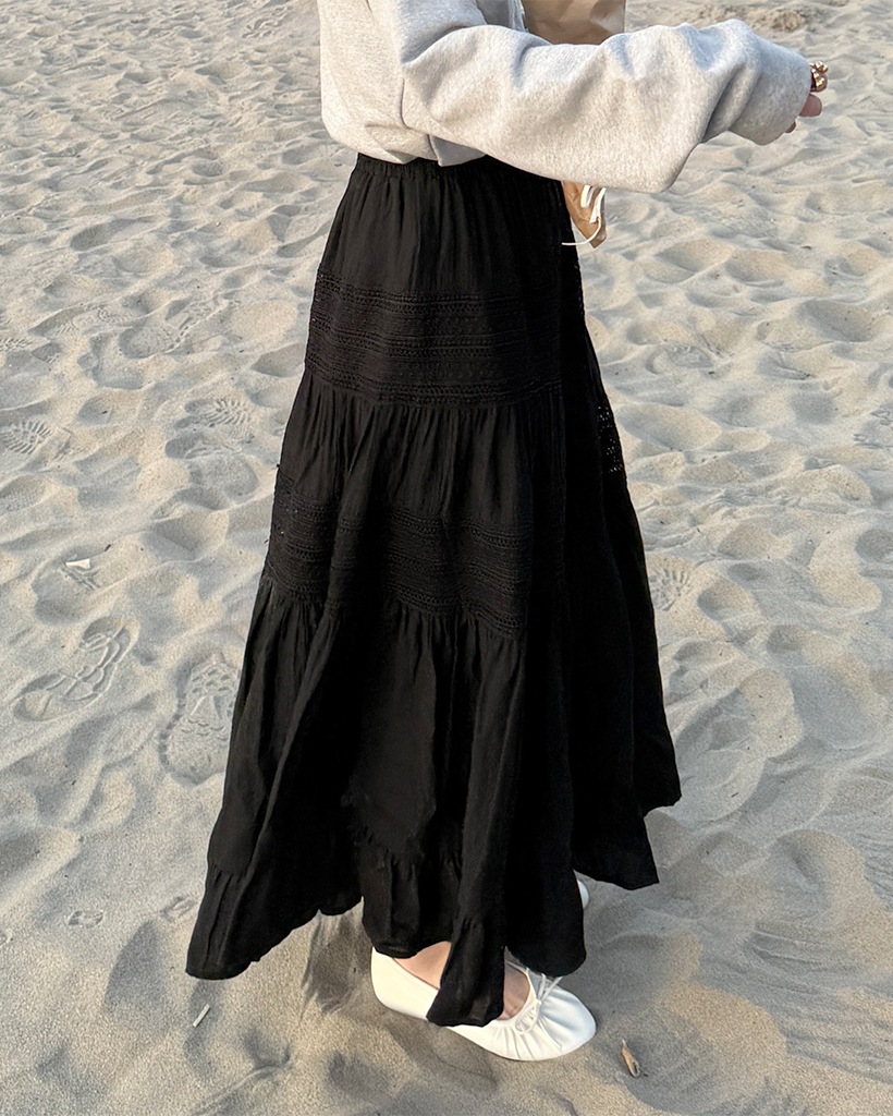 レースティアードロングスカート | ファッション通販サイト NUGU