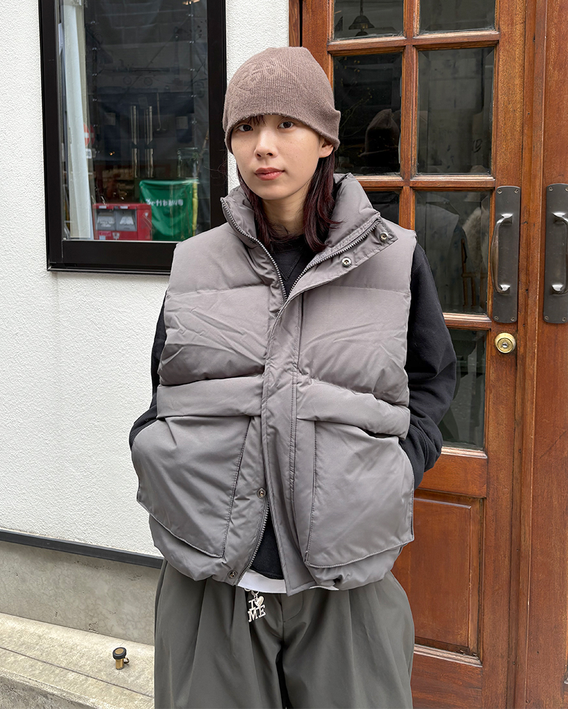 ユニセックス)ビッグポケットオーバーサイズキルティングベスト