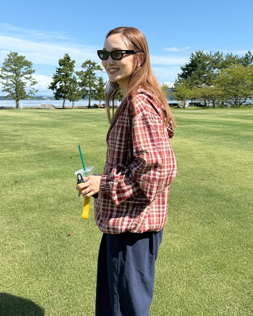 ユニセックス)2WAYチェックフードウィンドブレーカー | ファッション