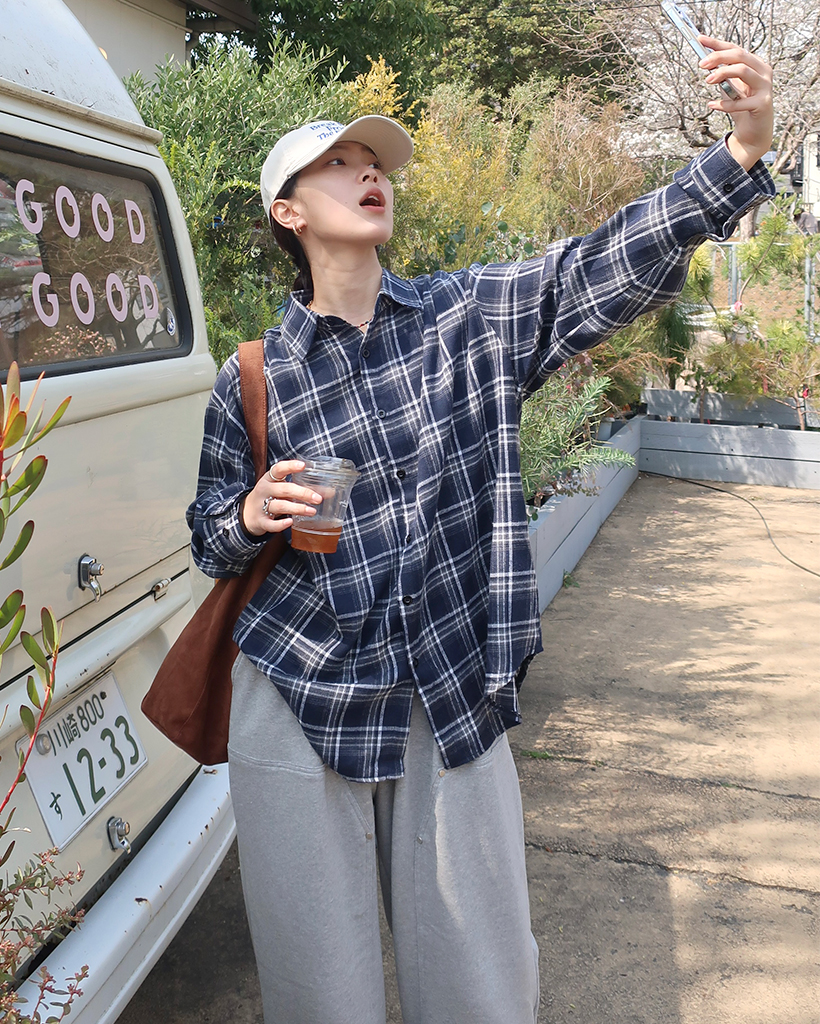 littlebig 22aw チェック　シャツ　短丈 LITTLEBIG(リトルビッグ)のHomble Check SH(チェックシャツ)の