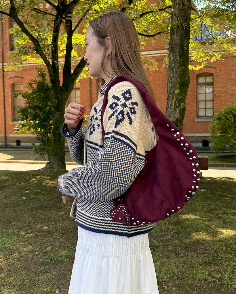 雪柄カラーニットカーディガン | ファッション通販サイト NUGU