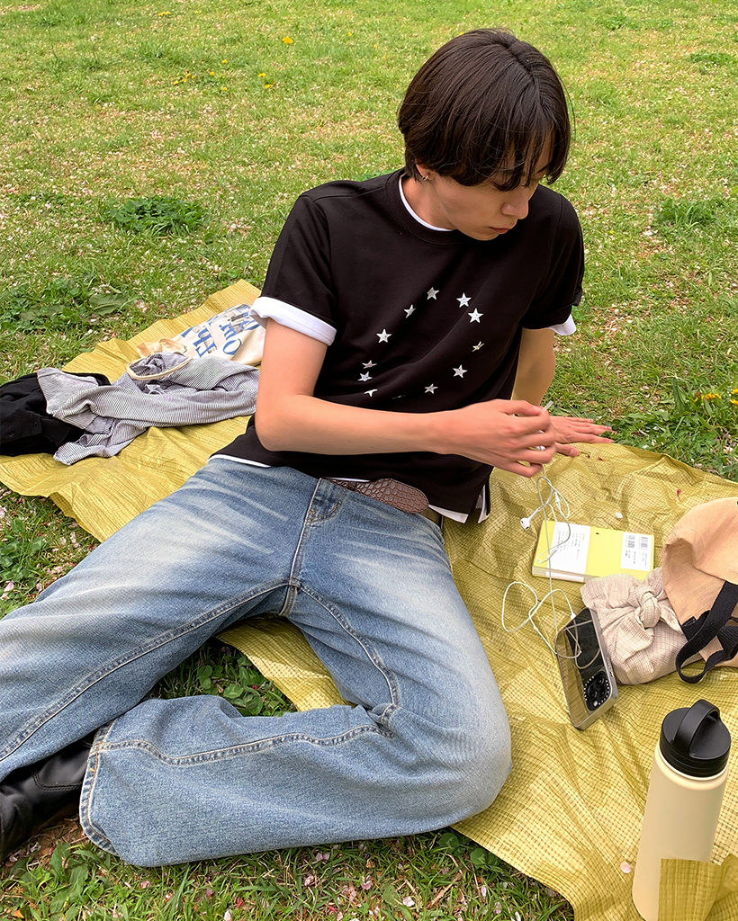 (ORIGINAL) サークルスターグラフィックTシャツ