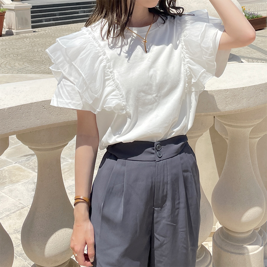 シフォンショルダーTシャツ | ファッション通販サイト NUGU
