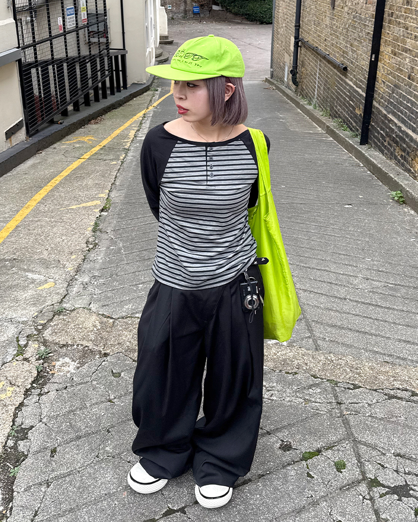 ボタンラグランスリーブボーダーTシャツ | ファッション通販サイト NUGU