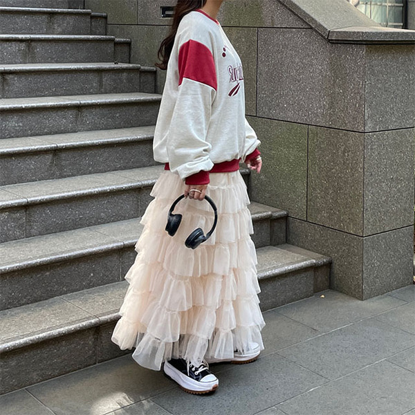 ラブリーボリュームティアードスカート