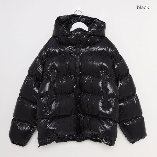 NUGU 2WAYフード軽量中綿ジャケット アウター　黒 ジッパーフード中綿ジャケット | ファッション通販サイト NUGU NUGU