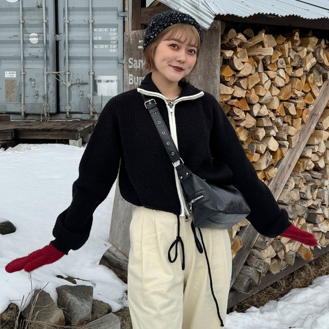 配色ニットジップアップ | ファッション通販サイト NUGU