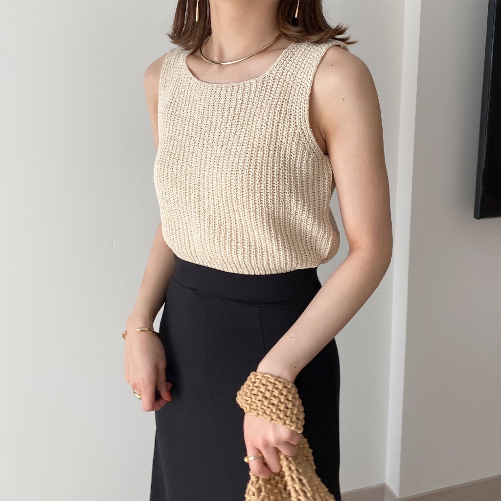 nagonstans◆ニット・セーター(薄手)/38/コットン/BRW/470ES870-0540 box cardigan（470IS870－1181