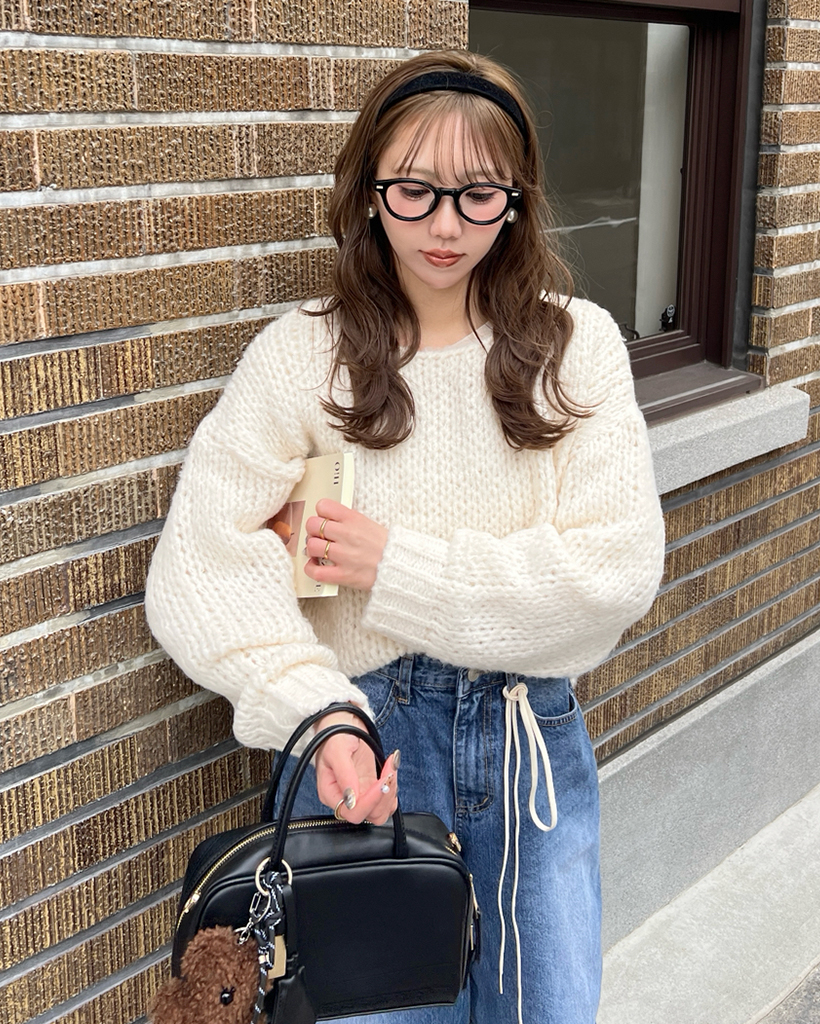 ルーズラウンドネックニット | ファッション通販サイト NUGU