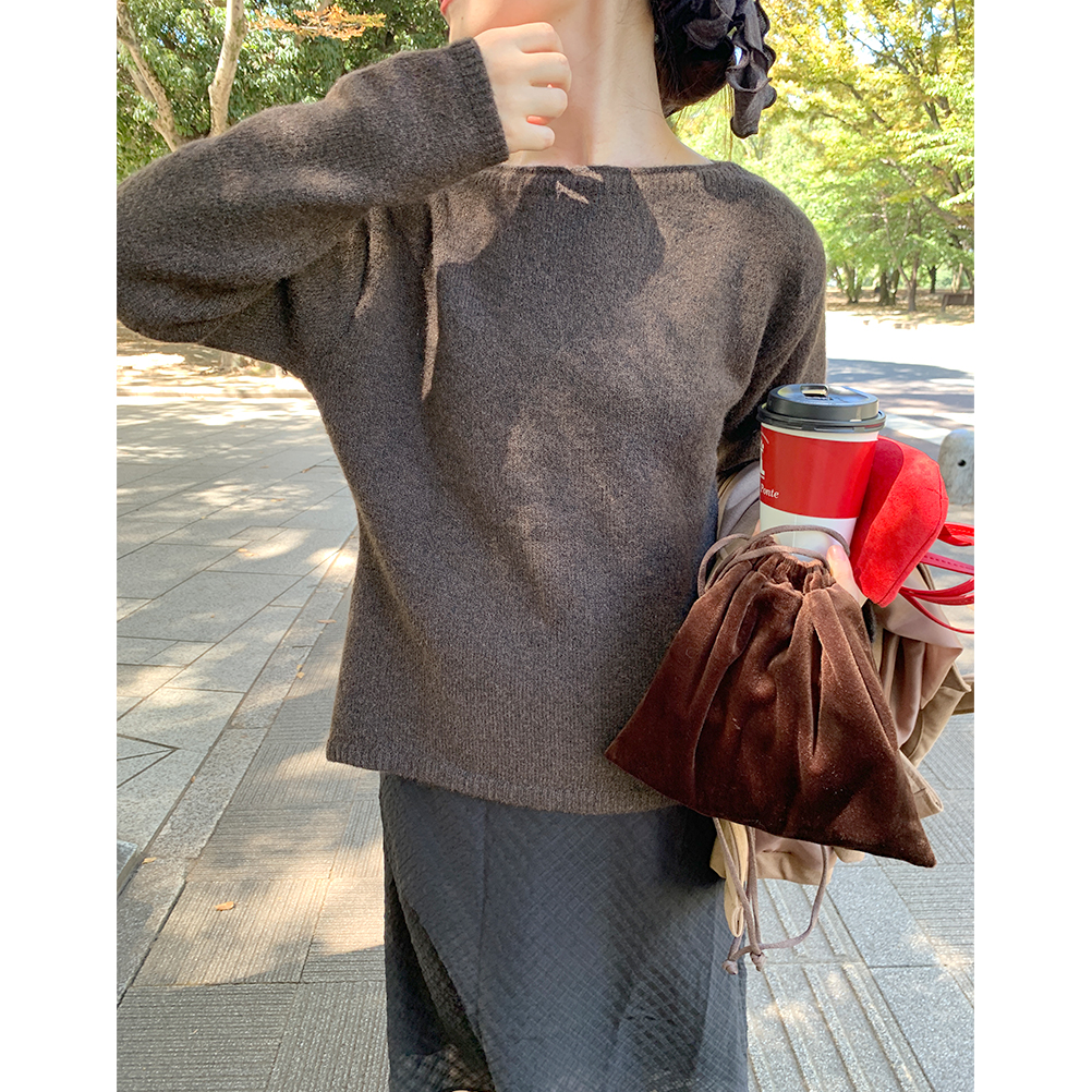 シンプルボートネックニット | ファッション通販サイト NUGU