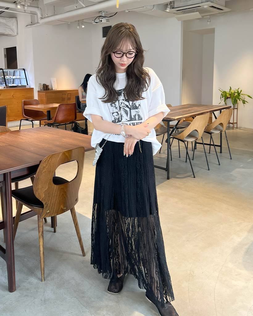 即購可NODRESS*RoomSERVICE シルバー　ロングスカート中綿y2k レースロングスカート | ファッション通販サイト NUGU