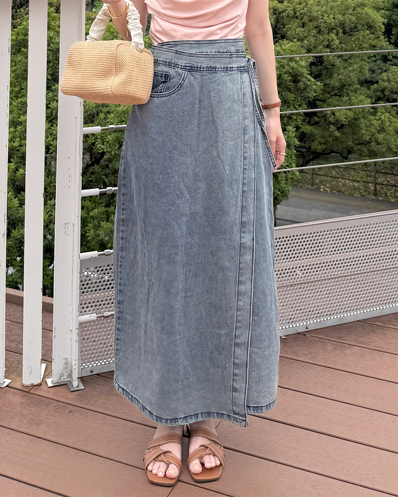 ラップロングデニムスカート | ファッション通販サイト NUGU