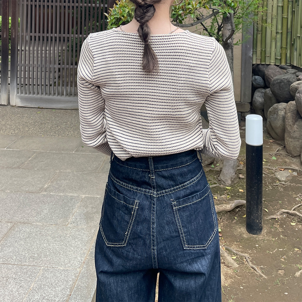 ボーダークロップドカーディガン | ファッション通販サイト NUGU